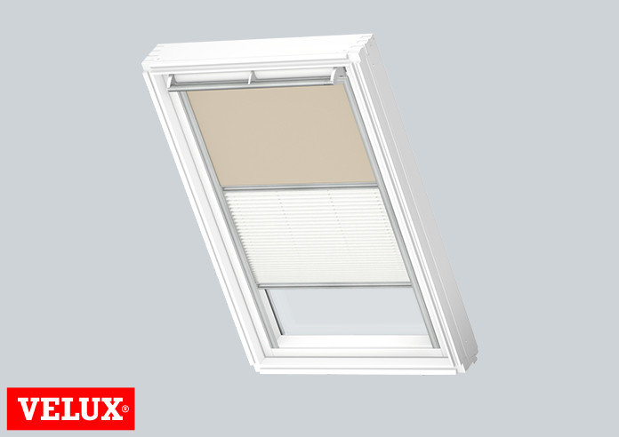 Duo Blind (Blackout), 4556 Beige & 1016 White - VELUX Loft Blind - Image 3
